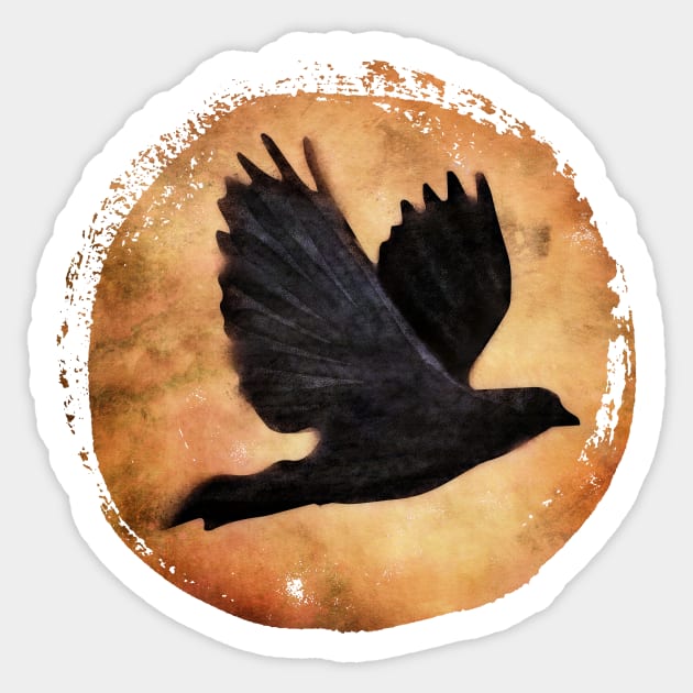 crow/raven in flight... soar Sticker by directdesign